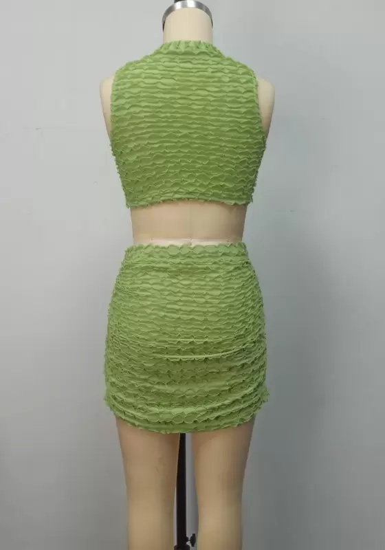 Cutout Sleeveless Mini Skirt Set