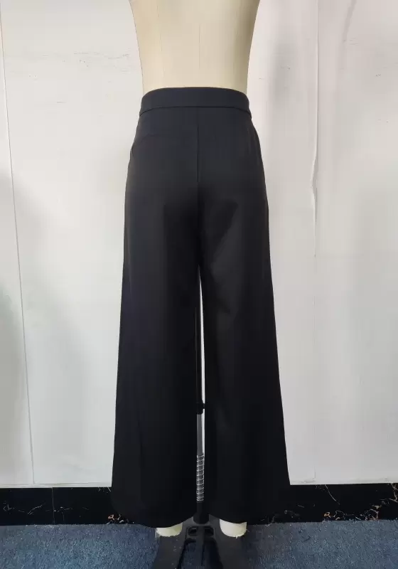 Black High Waisted Wide Leg Trousers​