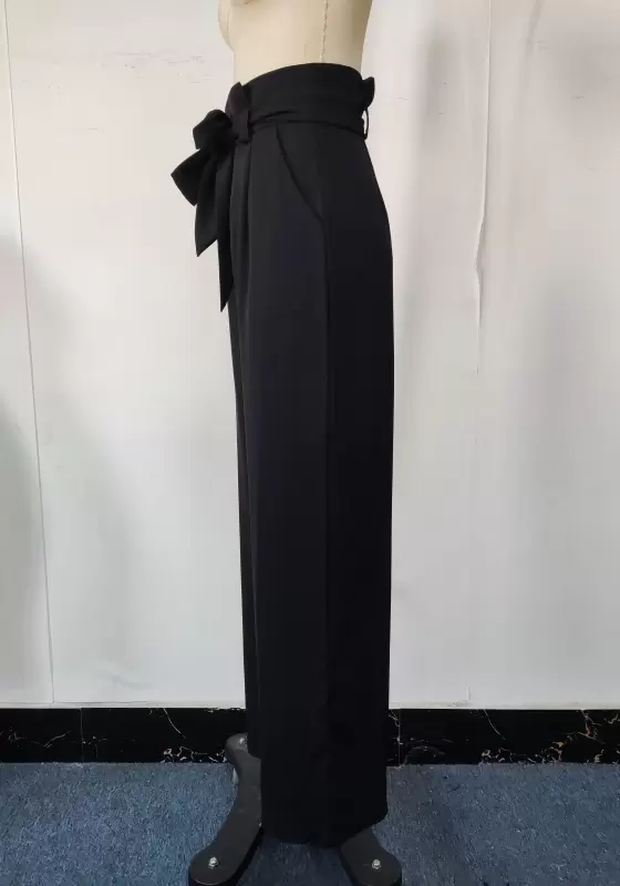 High Waisted Bow Wide Leg Pants​