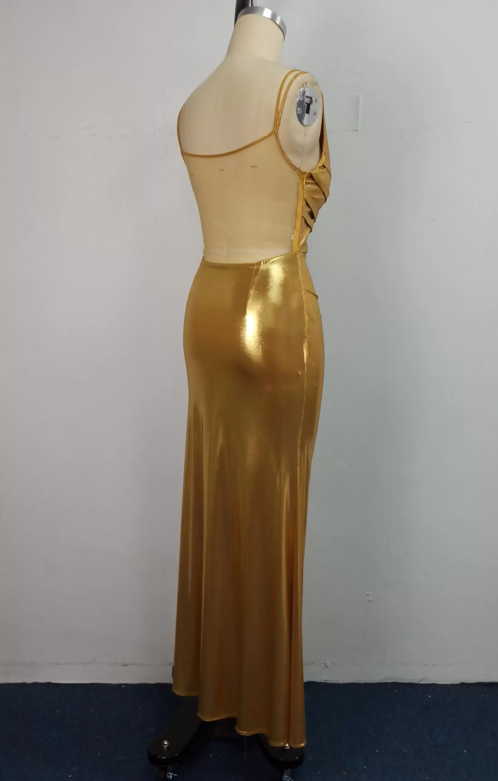 Deep V Metallic Evening Gown​