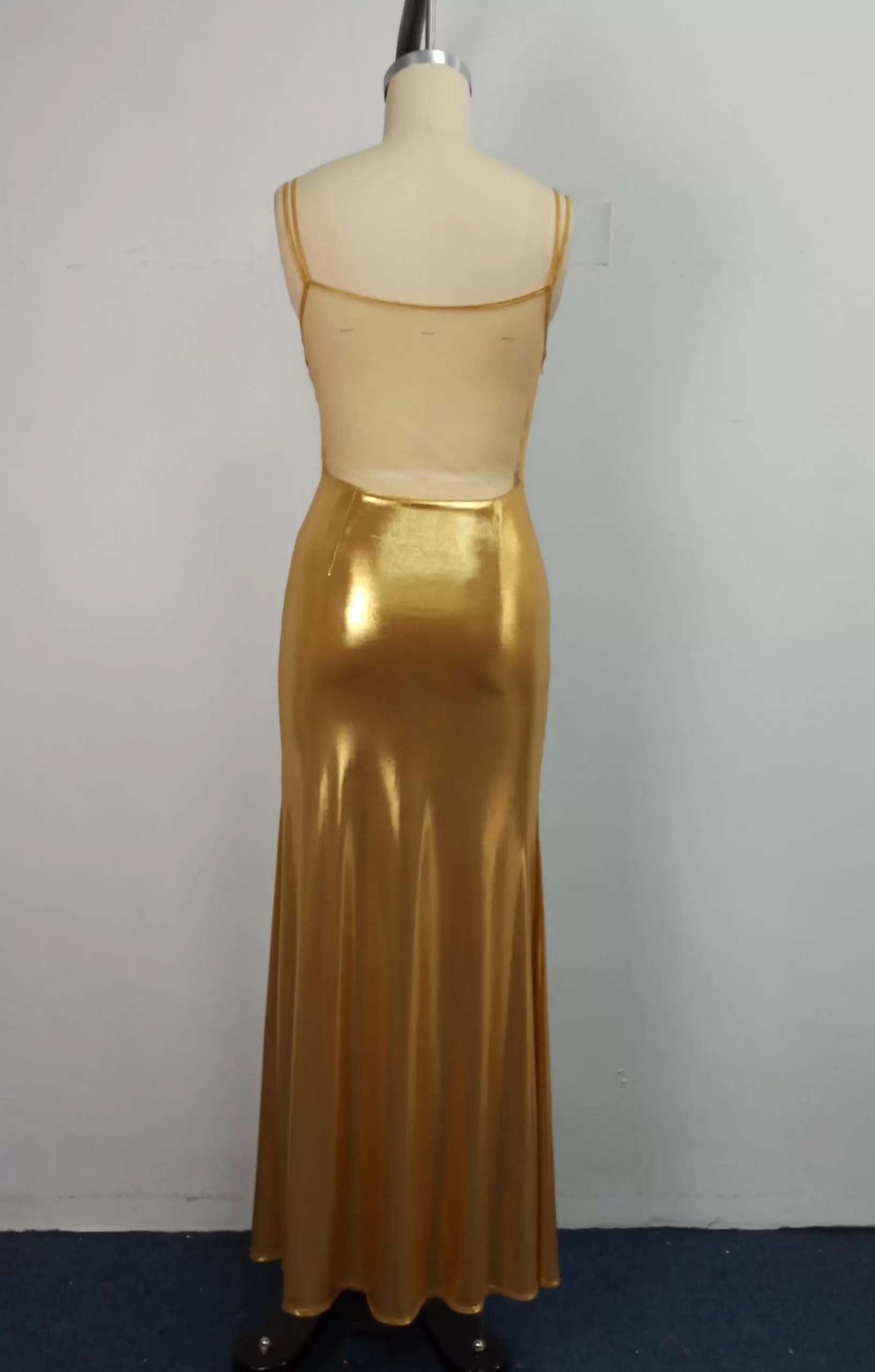 Deep V Metallic Evening Gown​