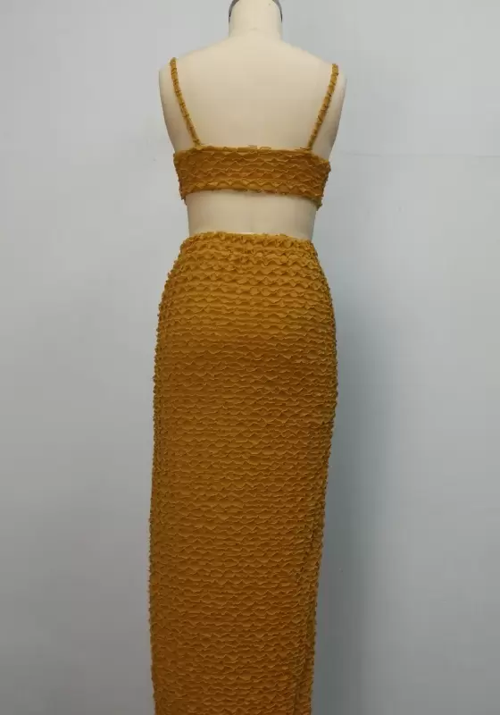 Textured Split Hem Skirts Set​