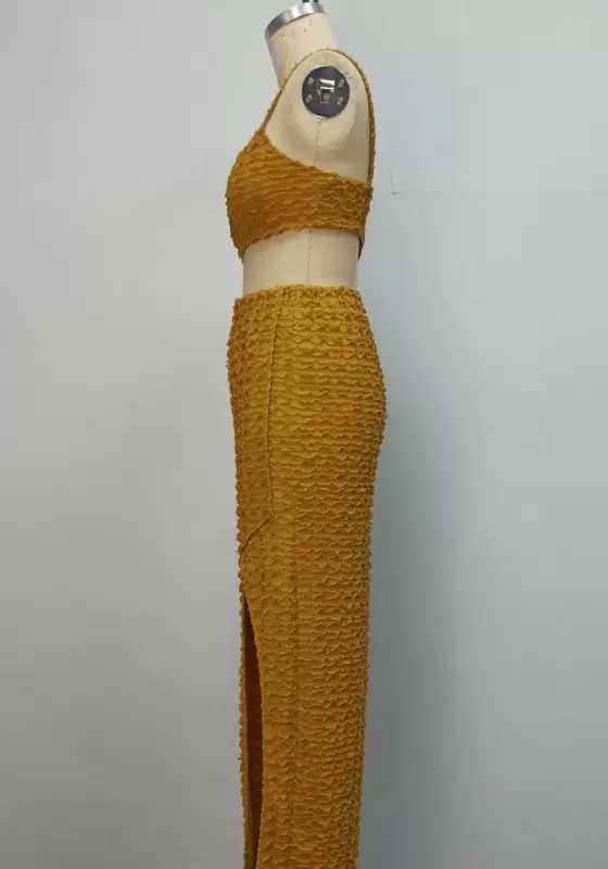 Textured Split Hem Skirts Set​
