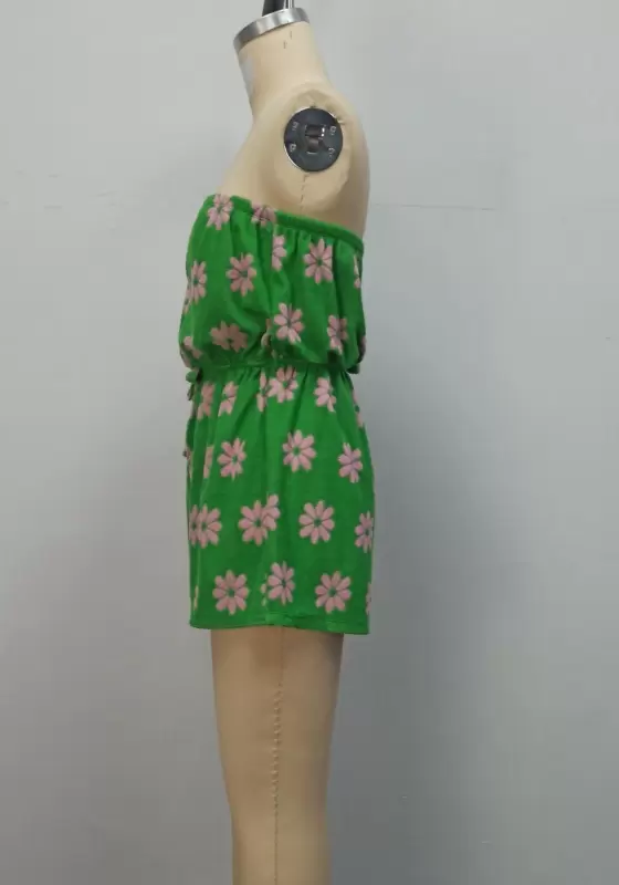 Strapless Flower Print Romper​