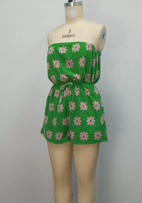 Strapless Flower Print Romper​