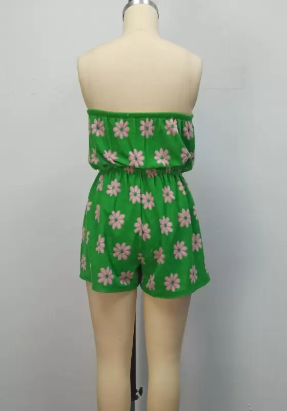 Strapless Flower Print Romper​