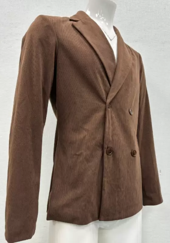 Brown Corduroy Double Breasted Blazer​