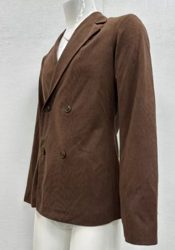 Brown Corduroy Double Breasted Blazer​