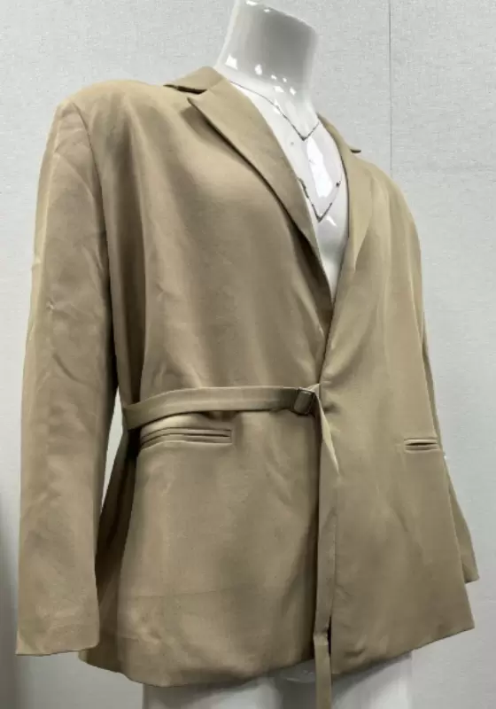 Khaki Oversized Blazer​ With Belt