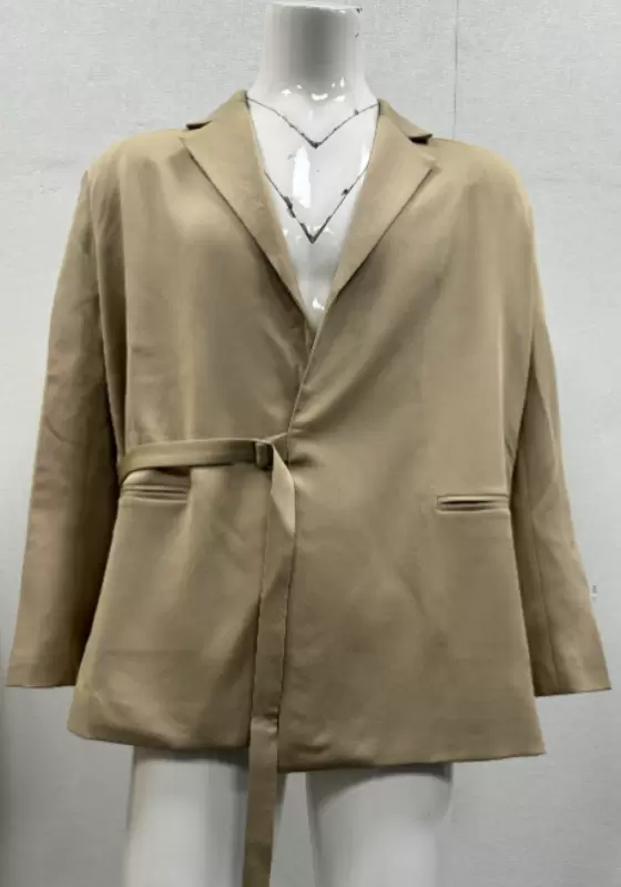 Khaki Oversized Blazer​ With Belt