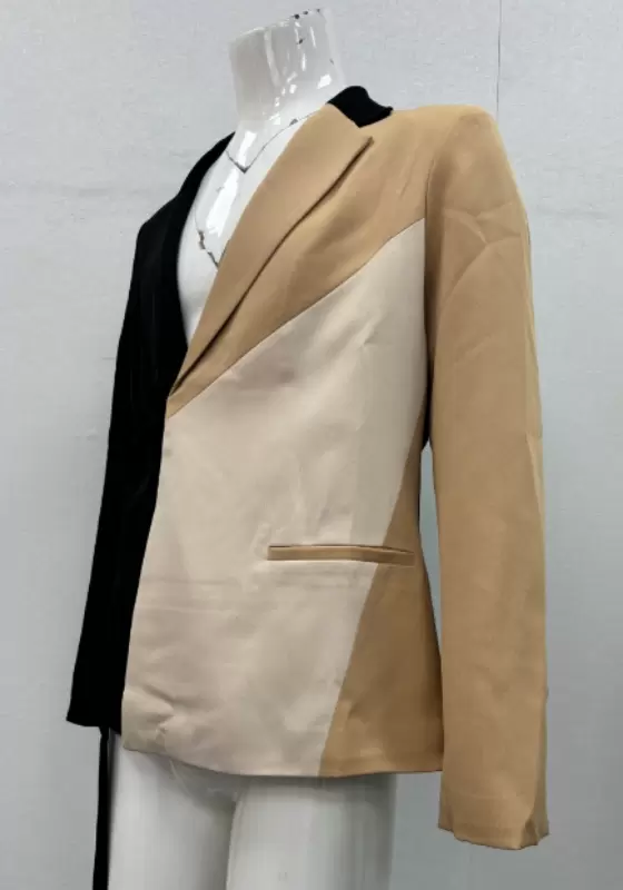 Patchwork Colorblock Belt Blazer​