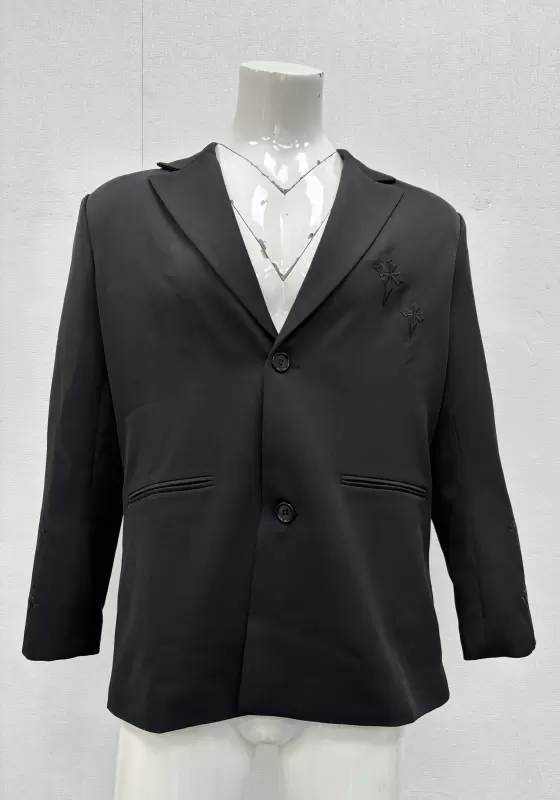 SANBAI Black Embroidered Blazer​