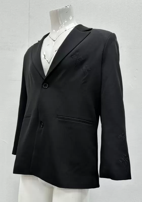 SANBAI Black Embroidered Blazer​