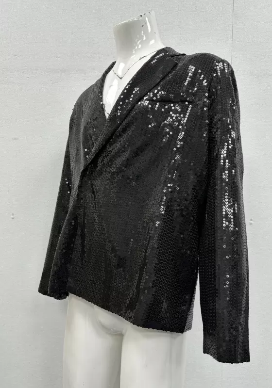 SANBAI Black Sequin Blazer​