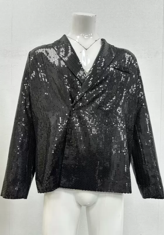 SANBAI Black Sequin Blazer​