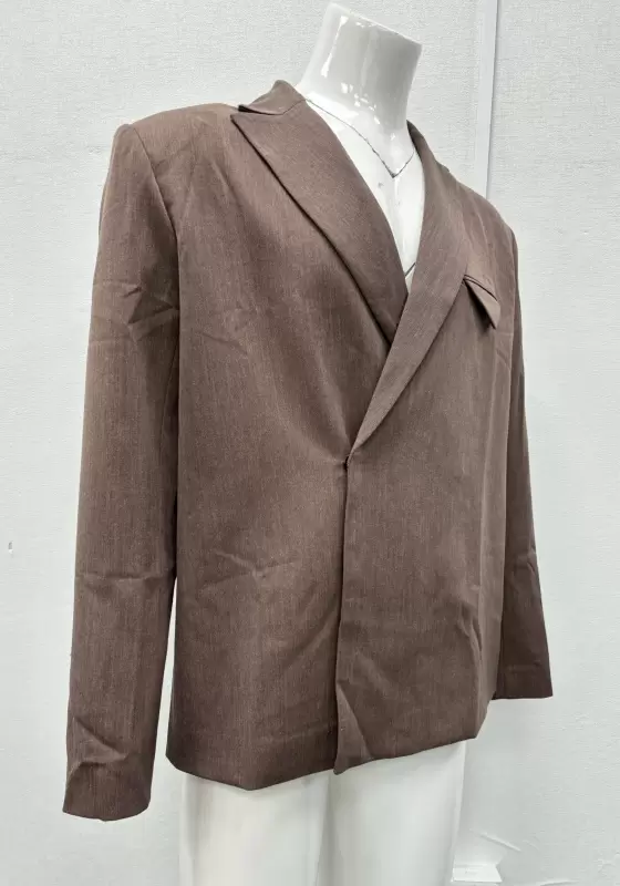 SANBAI Brown Single Breasted Blazer​