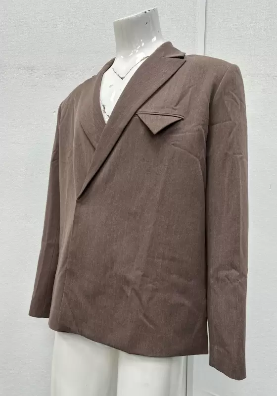 SANBAI Brown Single Breasted Blazer​