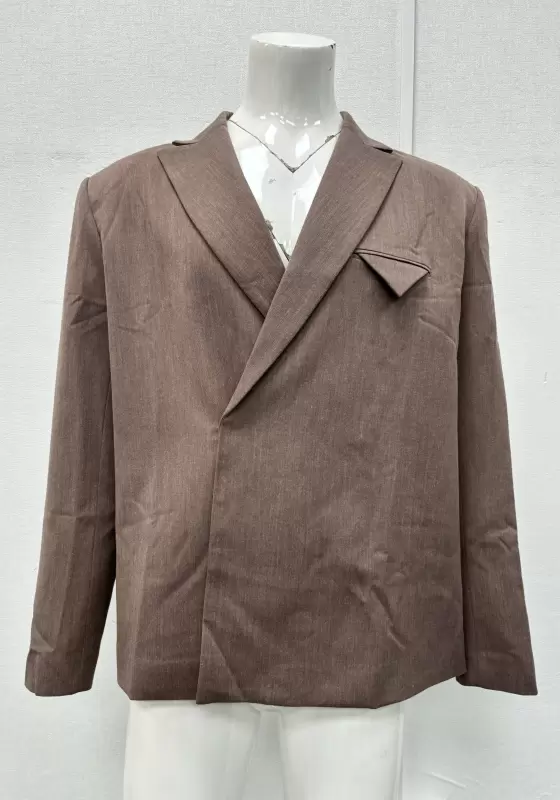 SANBAI Brown Single Breasted Blazer​