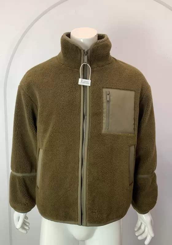 Fleece Zipper Front Stand Collar Jacket​