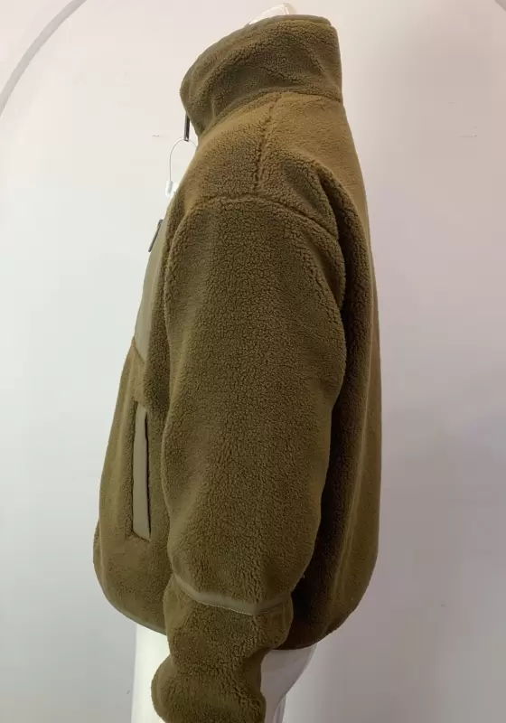 Fleece Zipper Front Stand Collar Jacket​