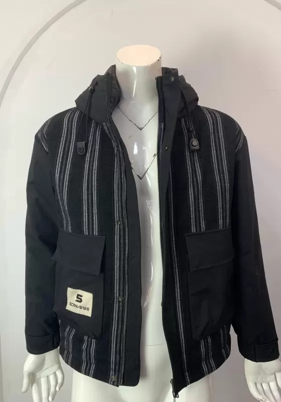 Black Striped Hoodie​ Jacket