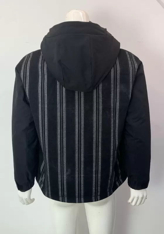 Black Striped Hoodie​ Jacket