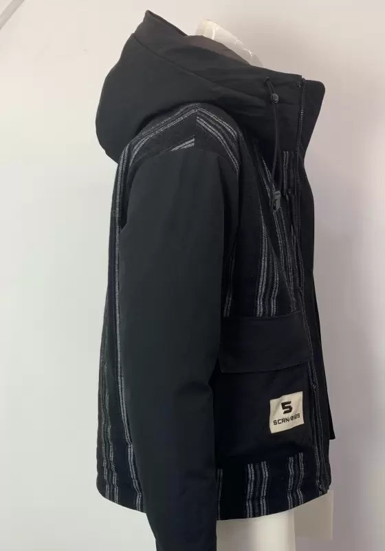 Black Striped Hoodie​ Jacket
