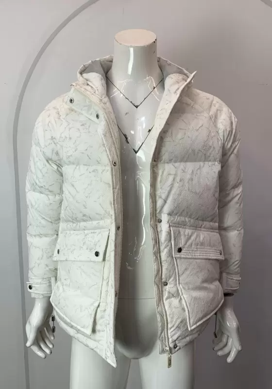 White Zipper Front Down Jacket​