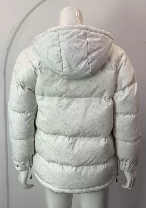 White Zipper Front Down Jacket​
