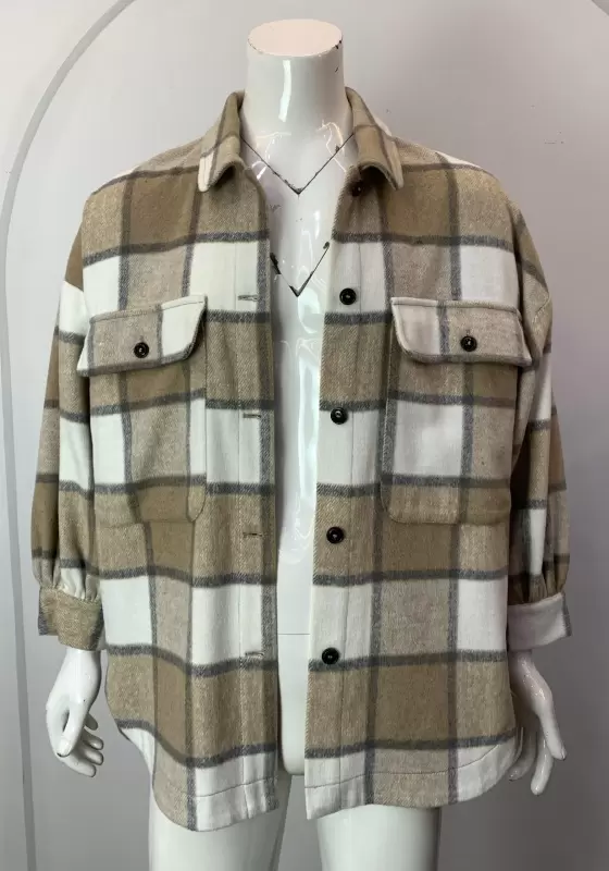 Plaid Button Front Shirt With Pockets