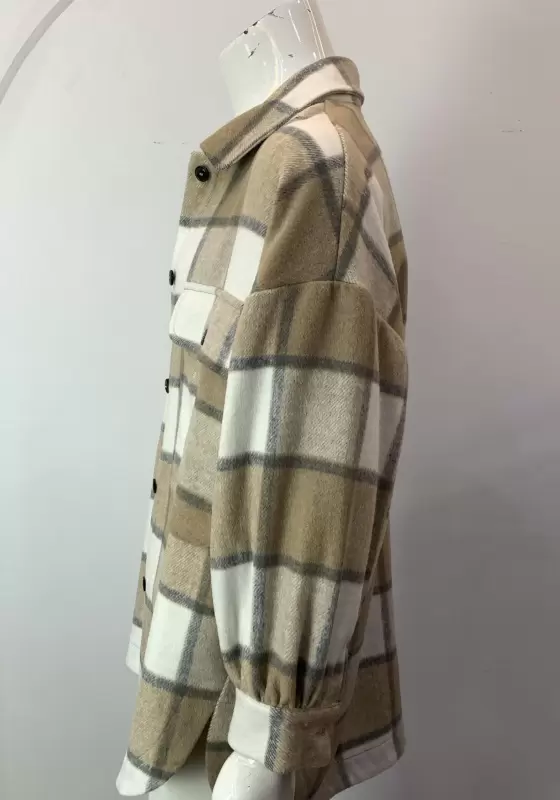 Plaid Button Front Shirt With Pockets
