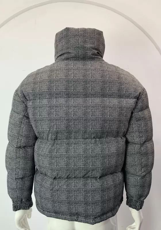 Plaid Zip Front Down Jacket​
