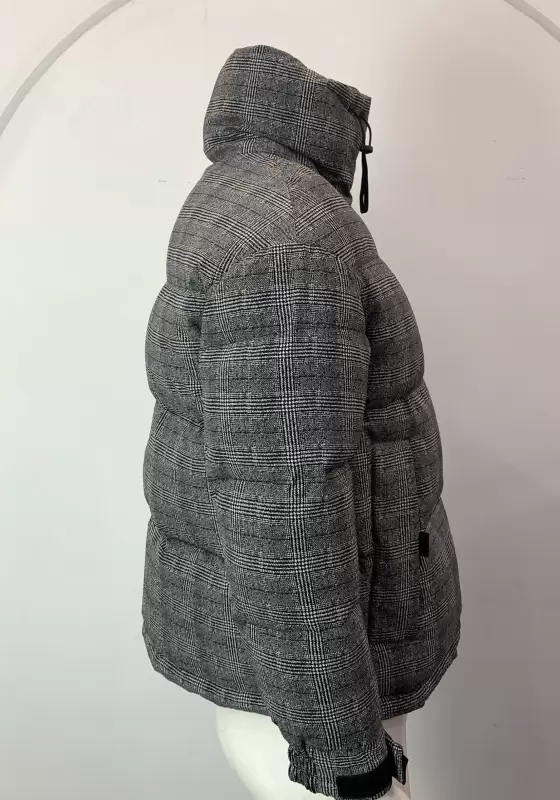 Plaid Zip Front Down Jacket​