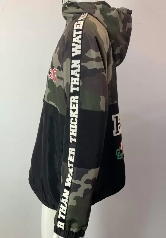 Camouflage Patchwork Windbreaker Jacket