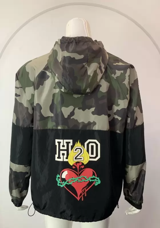 Camouflage Patchwork Windbreaker Jacket