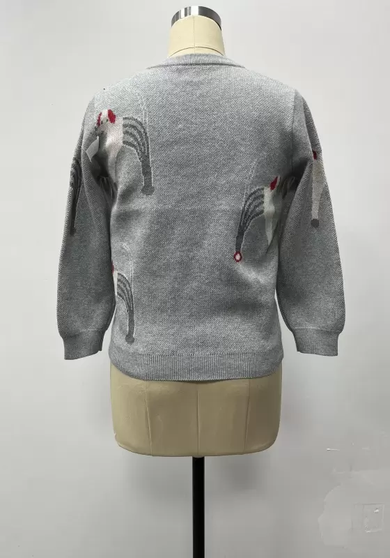 Playful Paws Gray Knit Sweater