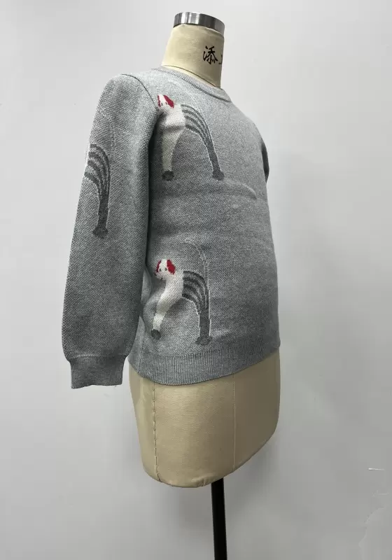 Playful Paws Gray Knit Sweater