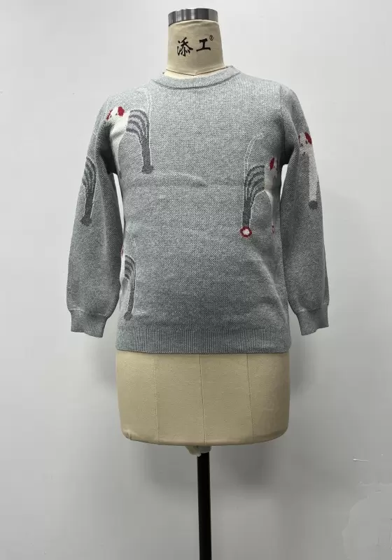 Playful Paws Gray Knit Sweater