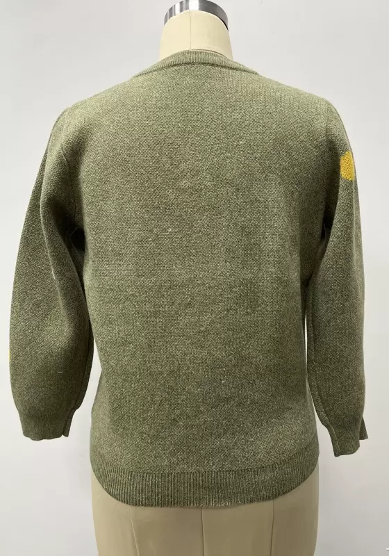Polka Dots Olive Knit Sweater
