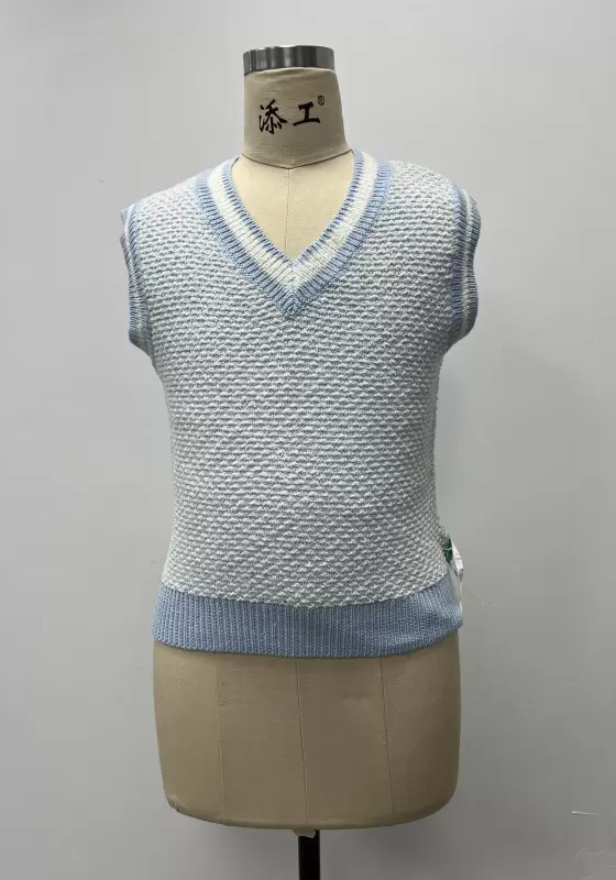 Stripes Sleeveless Knit Vest