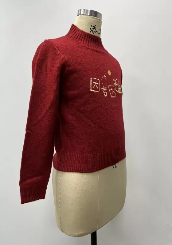 Ribbed neckline Knit Sweater