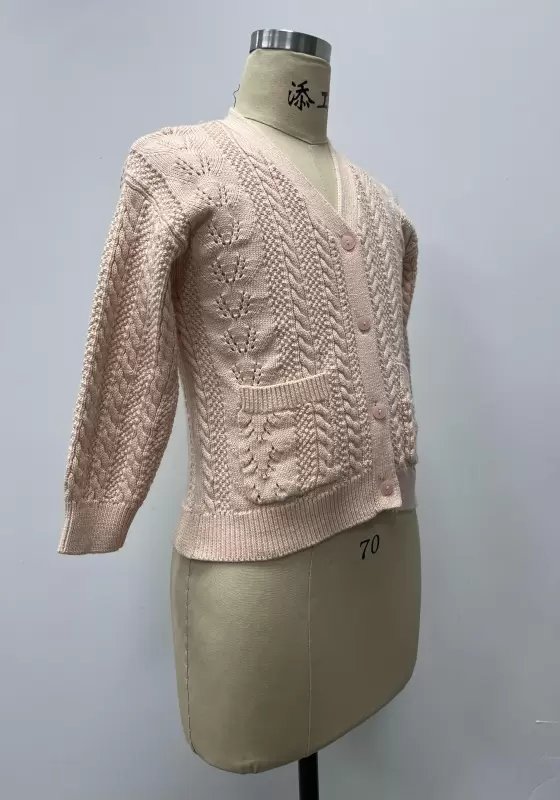 Pockets Cable Knit Cardigan