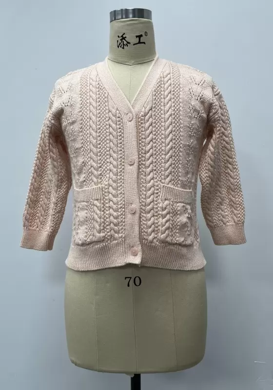 Pockets Cable Knit Cardigan