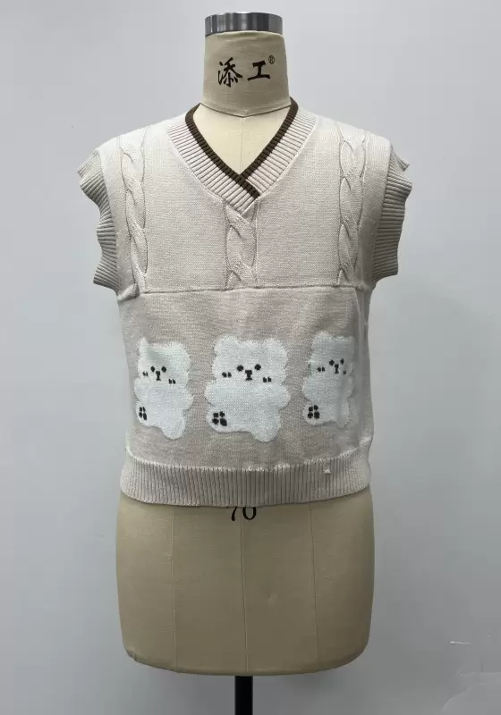 Sleeveless Cable Knit Vest
