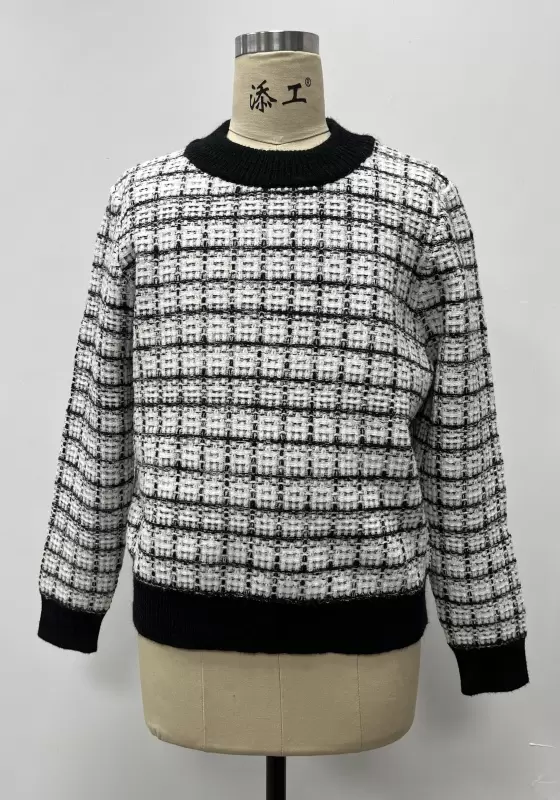Plaid Knit Sweater
