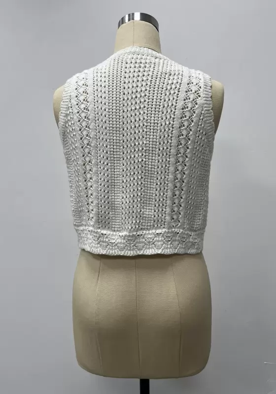 Lattice Hollow Knit Cardigan