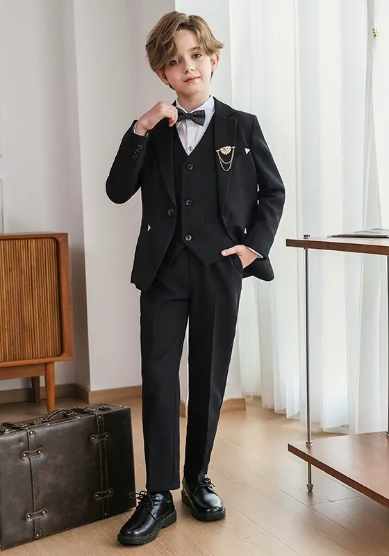 Kids' Gray Single Breasted Suit Set