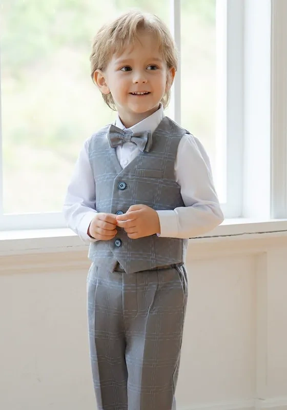 British Style Kids' Checkered Suit Set