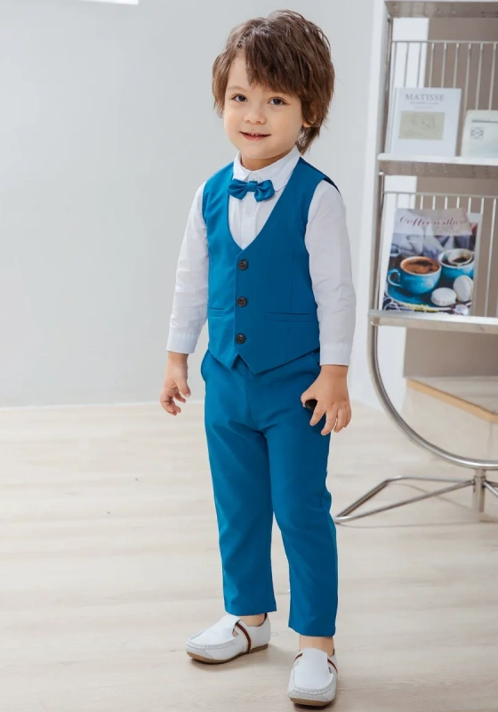 Kids' Light Blue Waistcoat Set