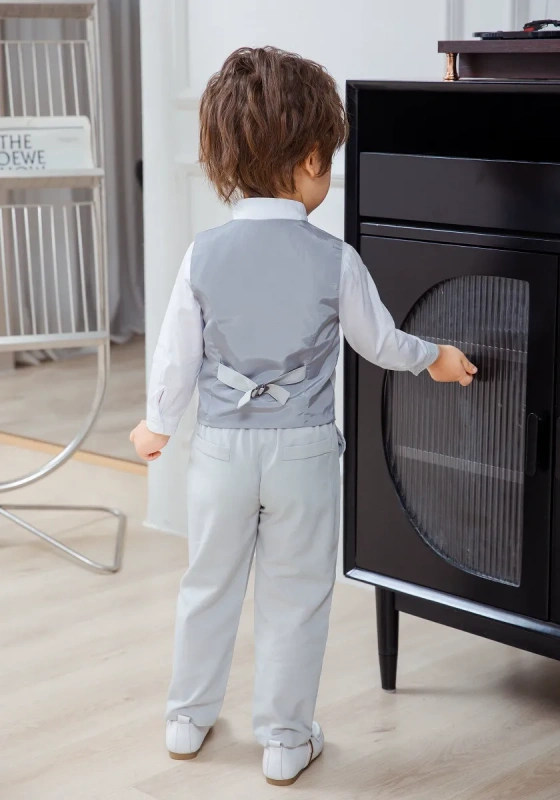 Kids' Light Blue Waistcoat Set